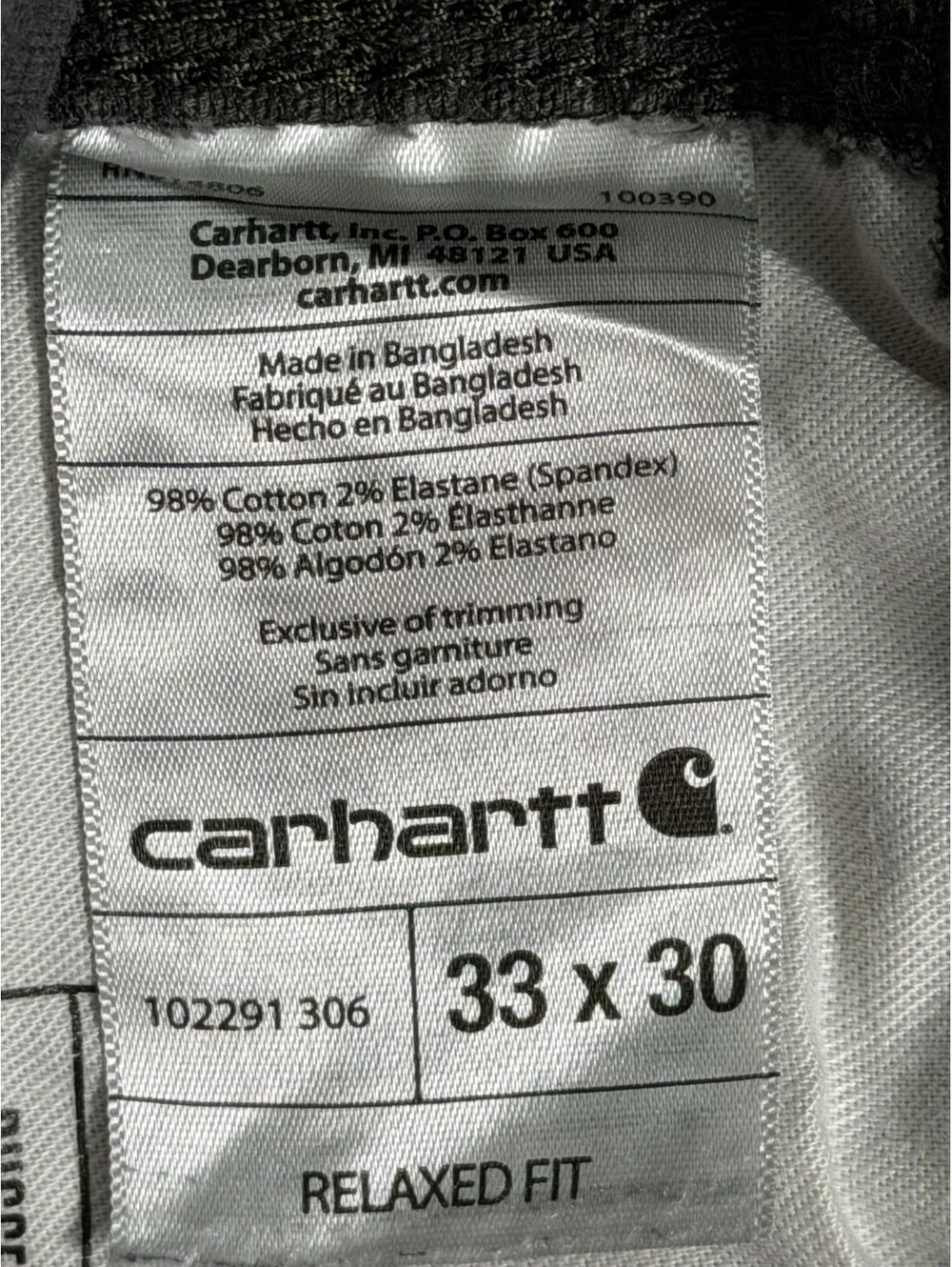 Carhartt Relaxed Fit Work Pants Size 33x30 Gray